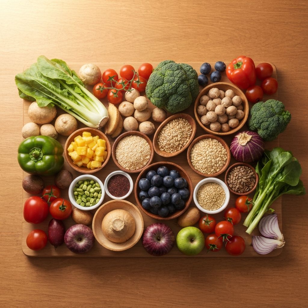 Balanced nutrition with colorful whole foods